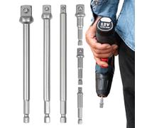 Adaptador de enchufe de taladro eléctrico, adaptador de enchufe de conductor, adaptador de enchufe de metal multiusos, 6 adaptadores de enchufe de herramienta eléctrica, accesorios de perforación