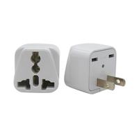 Adaptador de enchufe de viaje universal UE/Reino Unido, 3 clavijas, 10 A, 250 V