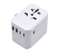 Ewent Adaptador Enchufe de Viaje Universal, Enchufe con 2 Puertos USB y 3 Puertos Type-C, Cargador Universal para EU,Reino Unido, Americano,Canadá,Australia y más de 224 países,Protección Infantil.