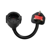 Adaptador de enchufe europeo a Reino Unido, enchufe de Reino Unido + enchufe de la UE de 2 pines a 3 pines, adaptador de enchufe europeo a Reino Unido, cable de 0,5 m, para viajes y viajes de negocios
