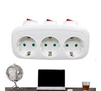 Adaptador De Enchufe Europeo | Adaptador De Enchufe Europeo | Adaptador De Enchufe De 3 Enchufes Con Extensión Y Cargador Para Viajes Internacionales En Casa De Vacaciones Turismo Y Af
