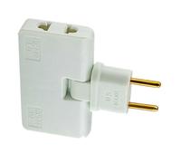 Adaptador de enchufe europeo giratorio 3 en 1, enchufe de extensión de 180 grados, blanco