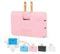 Adaptador de enchufe giratorio de 3 tomas, giro de 180, 2500 W/10 A/250 V CA, adaptador de viaje portátil y seguro para el hogar y la oficina.