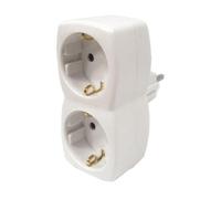 Adaptador de enchufe Hama 00108876 doble toma 3600W protección infantil blanco