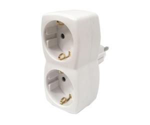 Adaptador de enchufe Hama 00108876 doble toma 3600W protección infantil blanco