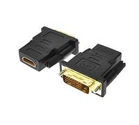 Adaptador de enchufe hembra DVI a HDMI 1PC Convertidor macho a hembra HDTV chapado en (negro)
