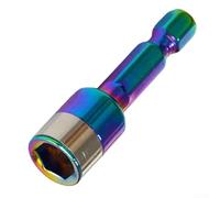 Adaptador de enchufe hexagonal, funda de destornillador de tuerca de 8 mm con bola de acero no magnética, enchufe de metal para portabrocas de taladro tornillos de cola de milano (B)