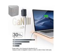 Adaptador de Enchufe Internacional de 140 W, Adaptador de Viaje GaN3 con Toma de Corriente Universal, 1 USB A, 3 USB Tipo C, Cargador Rápido, Enchufe