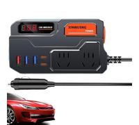 Adaptador de enchufe para coche, inversor de coche | Conversión de enchufe doméstico 12v24v a 220v - Adaptador de enchufe para coche, cargador de coche para computadora portátil, puertos de carga
