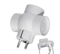 Adaptador De Enchufe para Viaje - Alargador De Tomas con 3 Salidas | Conector AC De 16A Y 3 Tomas Compatible con Europa Alemania Rusia para Viajes Cortos Y Largos