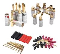 Adaptador de Enchufe Tipo Banana for Altavoz, Conector de Cable de 4mm, Chapado en Oro de 24K, 8/20 Piezas(4mm Type2,20pcs)