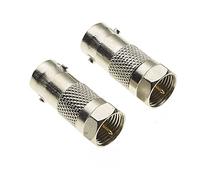 Adaptador de enchufe tipo F a toma BNC, Paquete de 2 - Conector F a BNC para escáner, CCTV, aplicaciones de vídeo, antena de radio