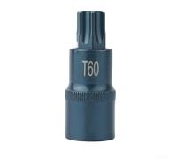 Adaptador de enchufe Torx de 1/2 pulgada T30-T70 tratado térmicamente cromo vanadio para llave de carraca, herramienta mecánica profesional, diseño antideslizante, 55 mm (T60)