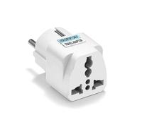 Adaptador de Enchufe Universal a Europa Tipo C/F, Compatible con UK, EE.UU., Australia y China, Adaptador de Viaje Compacto para España y UE, Blanco
