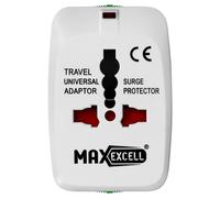 Adaptador de enchufe universal UE/EE. UU./Reino Unido/Australia Indicador LED Max Excell Blanco