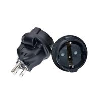 Adaptador de enchufe y toma de corriente negro, 10 A, 250 V, cobre, EE. UU., Japón, Canadá, 5-15 pines macho a UE, 4,8 mm, Alemania, Rusia, Corea, 2 pines + E hembra.