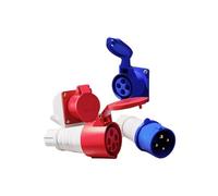 Adaptador de enchufe y toma industrial IP44 impermeable de 16 A, 32 A y 63 A, conector de cable eléctrico 3P, 4P y 5P for montaje en pared.(Connector,32A 4P)