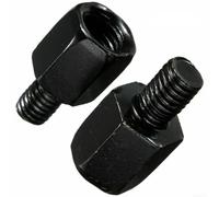 Adaptador de espejo de motocicleta de 10 mm hembra a 8 mm macho de aluminio negro convertidor de rosca para sistema de montaje M10, paquete de dos