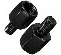 Adaptador de espejo retrovisor de motocicleta de aluminio negro de 10 mm hembra a 8 mm macho, accesorios de conversión compatibles con adaptadores de espejo de rosca estándar M10, fácil instalación