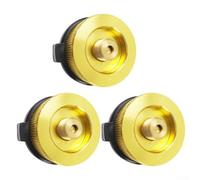 Adaptador de estufa de gas para camping, convertidor de butano a isobutano para cartucho tipo tornillo, adaptador de válvula a prueba de fugas hecho de aluminio y cobre, ligero portátil (dorado)