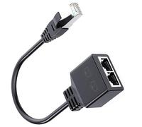 Adaptador de Ethernet RJ45 de 1 a 2 Puertos Dispersor de Cable de Extensión Dispersor Ethernet 1 Masculino a 2 Puertas Adaptador para Conexiones Banda de Oficina Cat5 Cat5e Cat6 Cat7