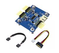 Adaptador de expansión de doble puerto USB 2.0 de 9 pines para PC, factor de forma pequeño, no requiere alimentación externa, placas base de PC, convertidor de cabecera USB