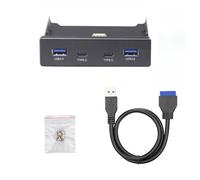 Adaptador de expansión de panel frontal de 3.5 pulgadas, 4 puertos, concentrador USB con cable USB