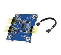 Adaptador de expansión USB 2.0 de 9 pines de doble puerto para PC, factor de forma pequeño, no requiere alimentación externa, placa base de PC, convertidor de cabecera USB