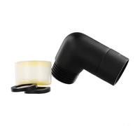 Adaptador de extensión de codo de cabezal de ducha de 90 grados de latón macizo con conectores hembra y macho NPT de 1/2 pulgada para baño, cocina, RV, para autocaravana, negro mate