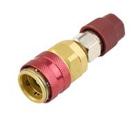 Adaptador de extensión de lado alto para acoplador rápido R134A en el aire acondicionado del coche, material de latón, conector de 180 grados para aplicaciones de juego de manómetros de A/C
