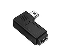 Adaptador de extensión MiniUSB en ángulo derecho e izquierdo de 5 pines para uso con adaptador de extensión MiniUSB de electrónica