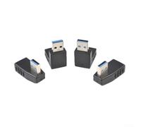 Adaptador de extensión USB 3.0 A macho a hembra, convertidor de ángulo recto de 90 grados, 4 unidades, transferencia de datos de alta velocidad para laptop, PC, teclado, mouse, configuración de juegos