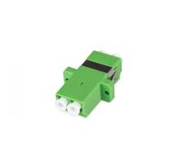 Adaptador de fibra óptica LC APC/LC APC dúplex, monomodo OS2, funda de cerámica, verde