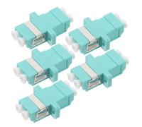 Adaptador de Fibra Óptica LC Dúplex Dividido, Acoplador Brida | Paquete de 5 Piezas, Plástico, Montaje en Panel, para Conectores Lc y Latiguillos de Fibra