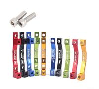 Adaptador de freno de disco de 160 mm para montaje de poste a 180/203 mm para, soporte de pinza de aleación de aluminio para actualización de freno de rueda delantera trasera, negro, rojo, azul dorado