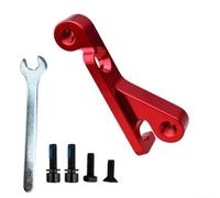 Adaptador de freno de disco de bicicleta de aluminio CNC, soporte lateral a soporte de pinza de montaje plano para rotores de 160 mm/180 mm, compatible con Hope y, negro (rojo)