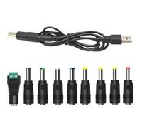 Adaptador de Fuente de Alimentación, Adaptador de Corriente CC Cable Convertidor Elevador de Voltaje Cable de Alimentación USB con 9 Conectores Jack Intercambiables para Router Parlantes etc.