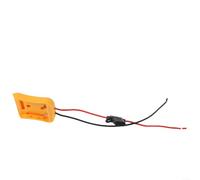 Adaptador de fuente de alimentación externa de 18 V con conexión de cable para dispositivos de batería, fuente de alimentación DIY de repuesto de alta resistencia, color amarillo ABS con fusible (With