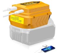 Adaptador de fuente de alimentación USB portátil compatible con batería Dewalt de 20 V (sin batería), conversión con salida PD3.0 tipo C de 100 W y salida USB QC3.0 de 24 W para teléfono