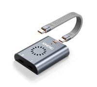 Adaptador de gafas USB-C a AR, alimentación para gafas Xreal/Viture/RayNeo AR durante la carga para Steam Deck, ROG Ally, Switch 2, DJI RC 2, iPhone 17-15, compatible con 8K 30Hz/4K 144Hz|Ventilador
