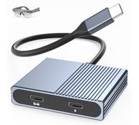 Adaptador de gafas USB C a AR con carga PD de 100 W y salida de pantalla 4K | Hub adaptador de carga y reproducción para Steam Deck/ROG Ally/Switch/iPhone 15/16, compatible con gafas AR XREAL/VITURE