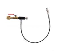 Adaptador de gas con manguera de resorte completo de 24 pulgadas, rosca interior M11, CGA320 W21.8 G5/8-14, conector rápido con válvula de cierre para sistemas de Soda Stream hasta 5000 PSI(C)
