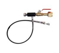 Adaptador de gas con manguera de resorte completo de 24 pulgadas, rosca interior M11, CGA320 W21.8 G5/8-14, conector rápido con válvula de cierre para sistemas de Soda Stream de hasta 5000 PSI(B)