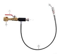 Adaptador de gas con rosca M11, accesorio de conexión rápida CGA320, W21.8 para conector de flujo de soda, manguera de tubo de resorte de 24 pulgadas, inflador de gas de alta presión, válvula de gas