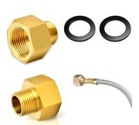 Adaptador De Gas De 1/2" a Rosca De 1/4", Conector De Gas Con 2 Arandelas De Goma, Latón Conector Manguera De Gas, Adaptador Para Cocina De Gas,Adaptador Manguera De Gas Para Cocina De Gas o Encimera