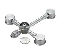 Adaptador de gas de doble estufa para acampar al aire libre con compatibilidad de tres recipientes y sello de apagado resistente a fugas (gris)