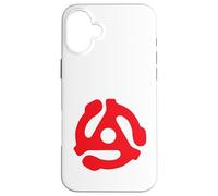 Adaptador de grabación de 45 RPM Retro Vintage Tocadiscos Rojo Carcasa para iPhone 16 Plus