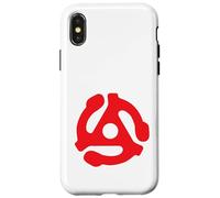 Adaptador de grabación de 45 RPM Retro Vintage Tocadiscos Rojo Carcasa para iPhone X/XS