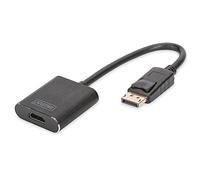 Adaptador de gráficos DIGITUS DisplayPort, DP a HDMI tipo A, 4K Ultra HD 60Hz, 4096 x 2160 píxeles, HDCP, negro