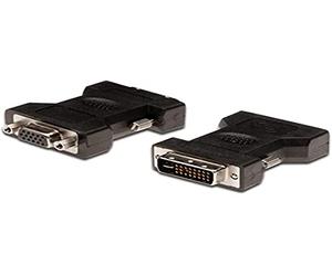 Adaptador de gráficos DIGITUS DVI, DVI-I (24 + 5) a VGA, Full HD 60Hz, 1920 x 1080 píxeles, negro